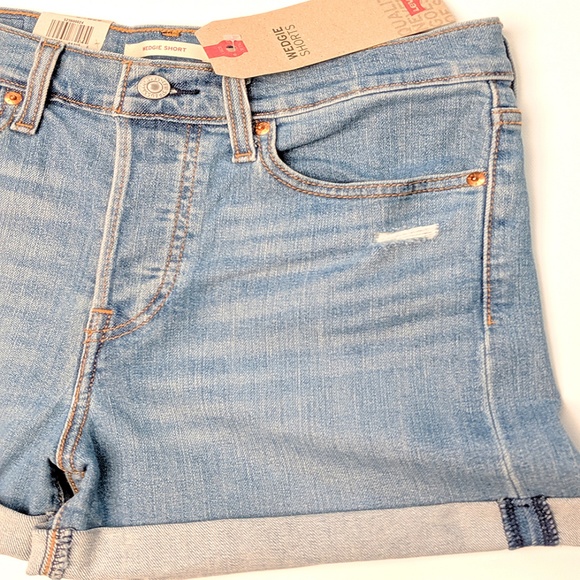 Levi's Wedgie Fit High Waist Denim Jean Shorts - Picture 3 of 7